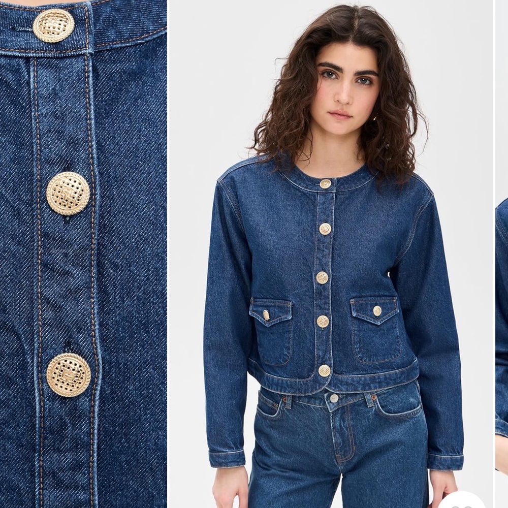 NWT Reformation Braxton cleary denim jean jacket coat size large L